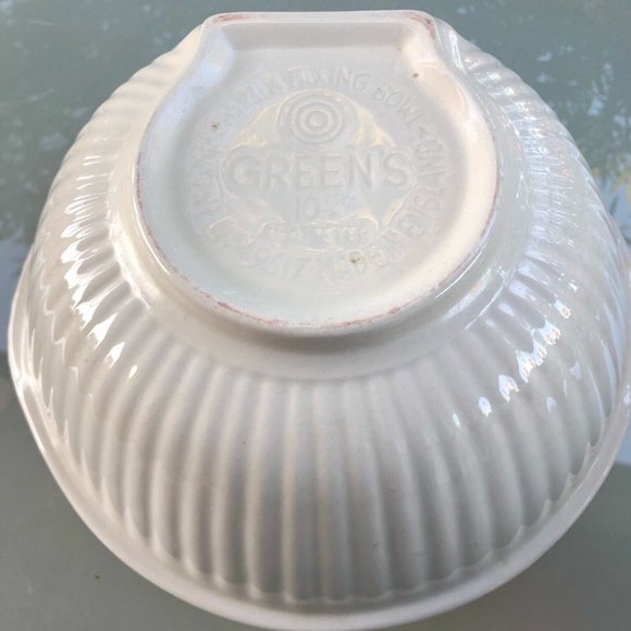 Vintage T.G. Green's Mixing Bowl with Gripstand Pale lemon Yellow and White - Picture 5 of 5